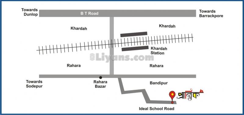 Location Map of 2 Bedroom Residential Flat For Sale At Khardah, Kolkata.
